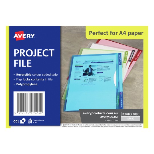 Avery Red Transparent Plastic Project File A4