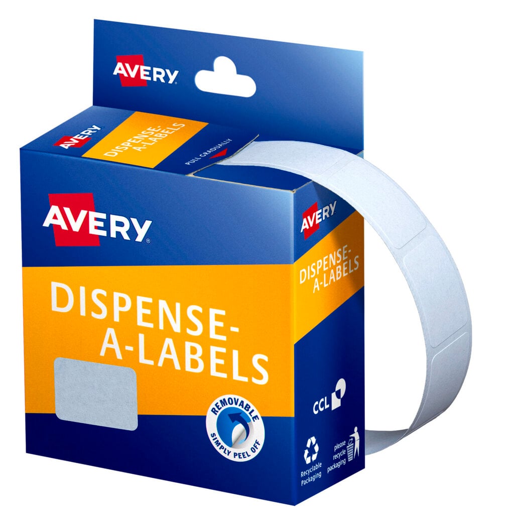 Avery White Dispenser Labels Rectangle 24 x 16mm 800 Pack
