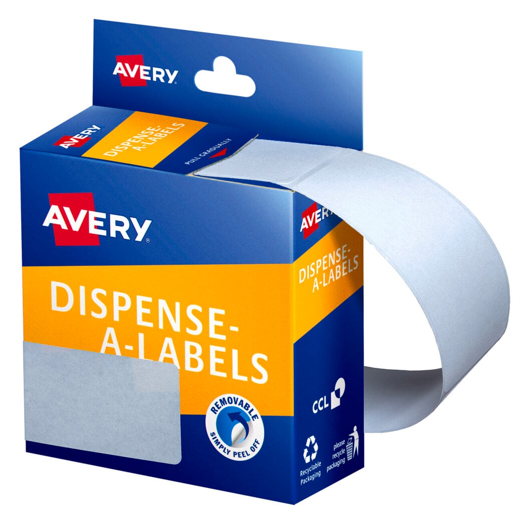 Avery White Dispenser Labels Rectangle 76 x 27mm 180 Pack