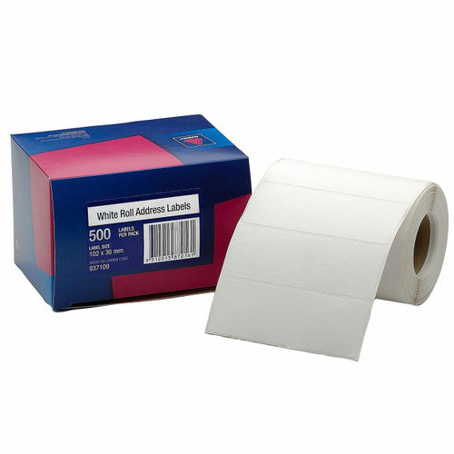 Avery White Roll Address Labels 102 x 36mm 500 Roll