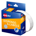 Avery White Dispenser Labels Circle 14mm 1200 Pack