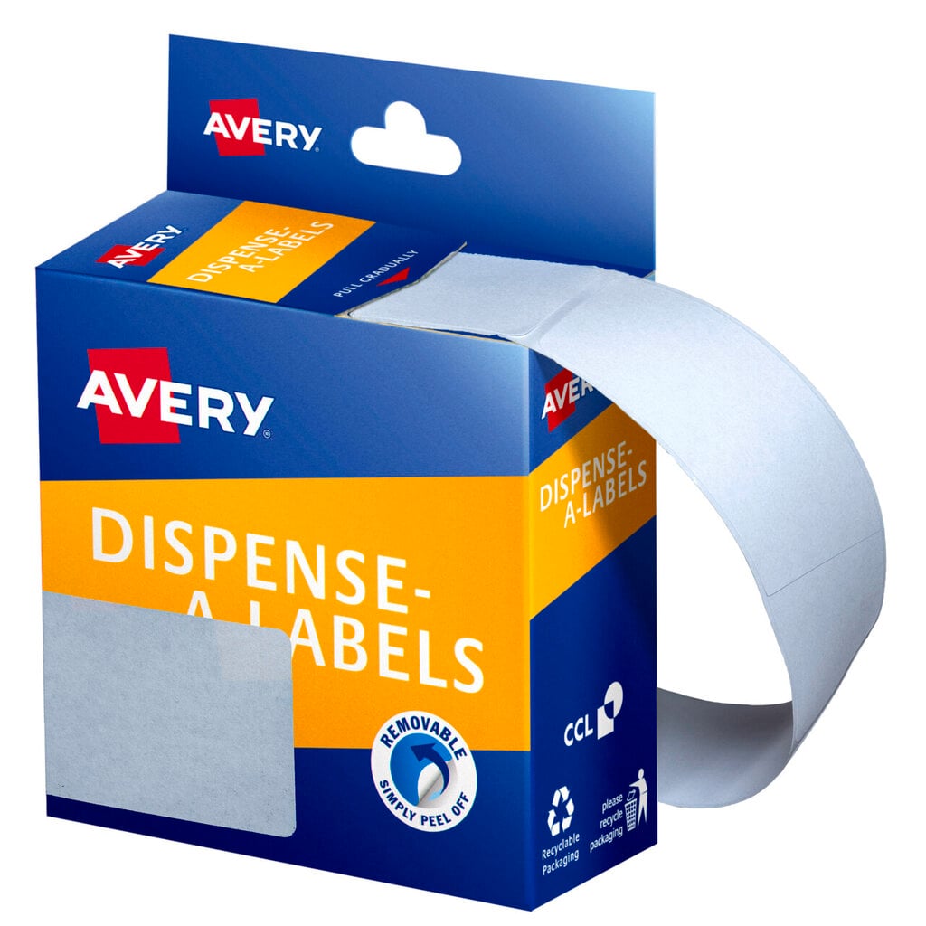 Avery White Dispenser Labels Rectangle 89 x 43mm 100 Pack