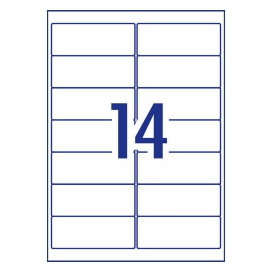 Avery White Heavy Duty Labels L7063 99.1 x 38.1mm 14UP 140 Labels