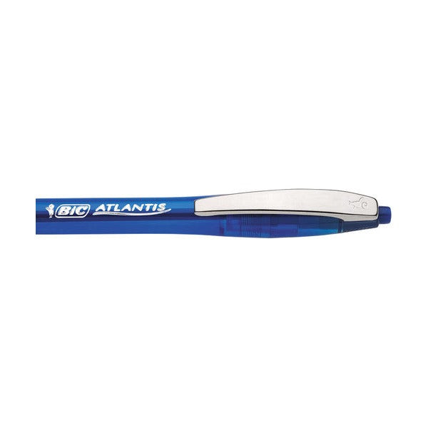 BIC Atlantis Original Retractable Ballpoint Pen Medium Blue Box of 12