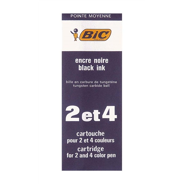 BIC Cartouche Refill for 2 and 4 Colour Pens Medium Black Single