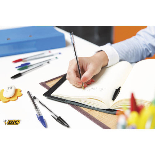 BIC Cristal Ballpoint Pens Medium Blue Box of 12