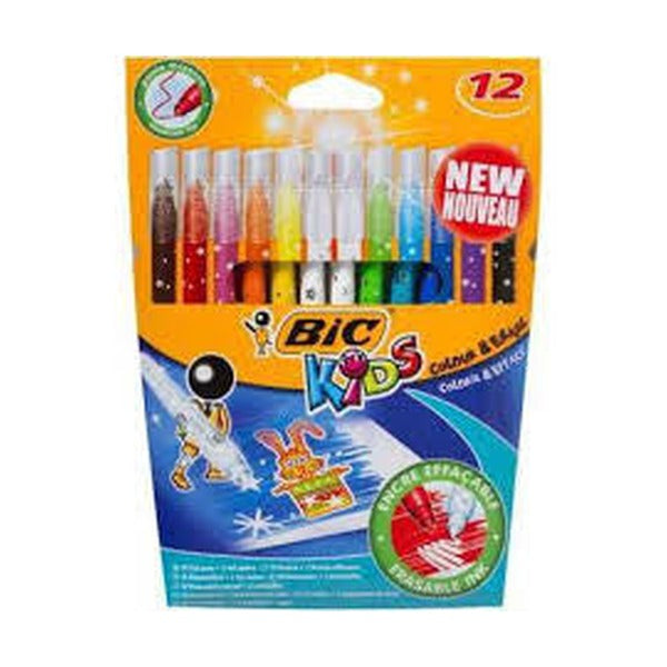 BIC Kids Color and Erase Felt Pens Wallet of 12