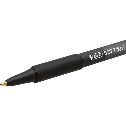 BIC SoftFeel Retractable Ballpoint Pen Medium Black Box of 12