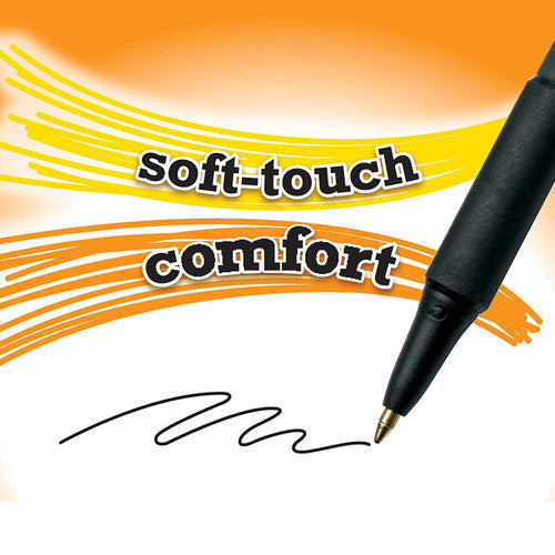 BIC SoftFeel Retractable Ballpoint Pen Medium Black Box of 12