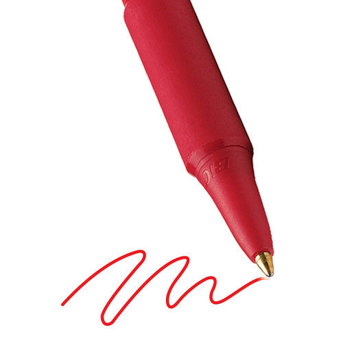 BIC SoftFeel Retractable Ballpoint Pen Medium Red Box of 12
