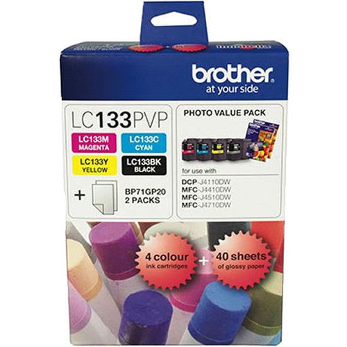 Brother LC133PVP Photo Paper Value Pack Four Ink Cartridges