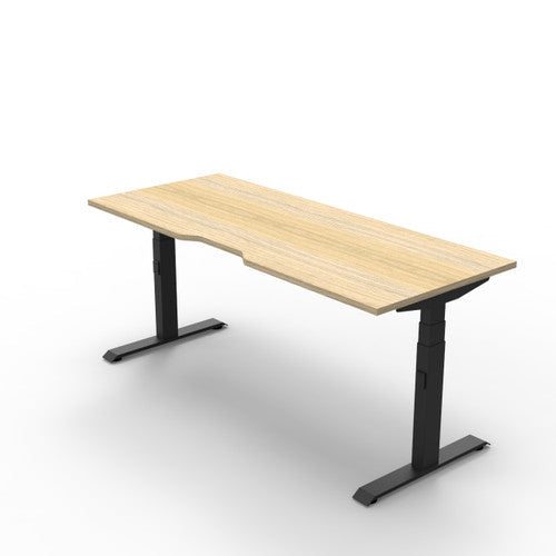 Rapidline Boost Plus Single Sided Workstation 1800 x 750mm Natural Oak / Black Satin