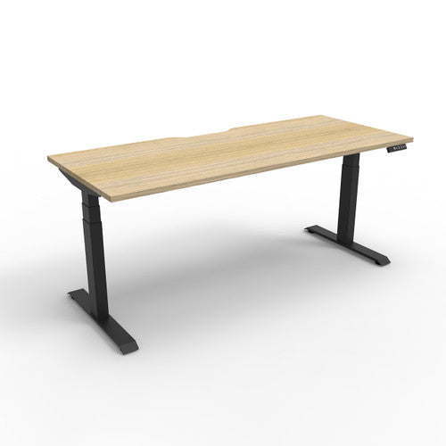 Rapidline Boost Plus Single Sided Workstation 1500 x 750mm Natural Oak / Black Satin