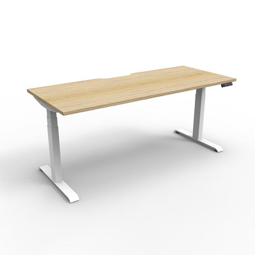 Rapidline Boost Plus Single Sided Workstation 1800 x 750mm Natural Oak / White Satin