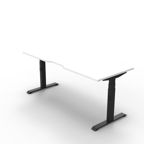 Rapidline Boost Plus Single Sided Workstation 1500 x 750mm Natural White / Black Satin