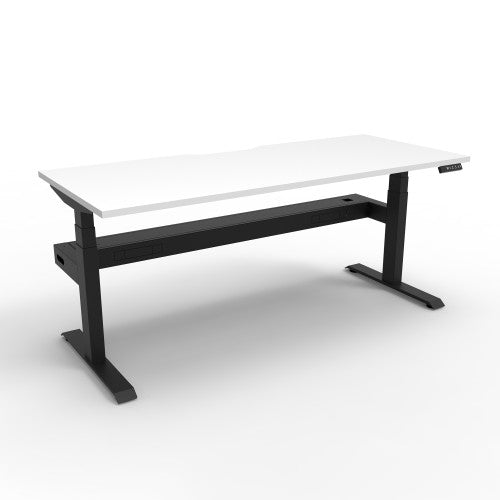 Rapidline Boost Plus Single Sided Workstation 1200 x 750mm with Cable Tray Natural White / Black Satin