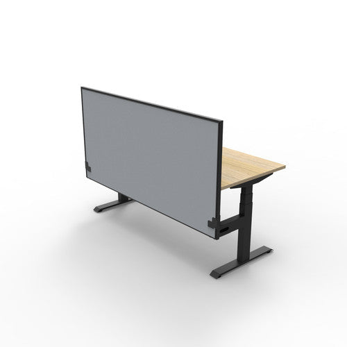 Rapidline Boost Plus Single Sided Workstation 1500 x 750mm with Screen Natural Oak / Black Satin