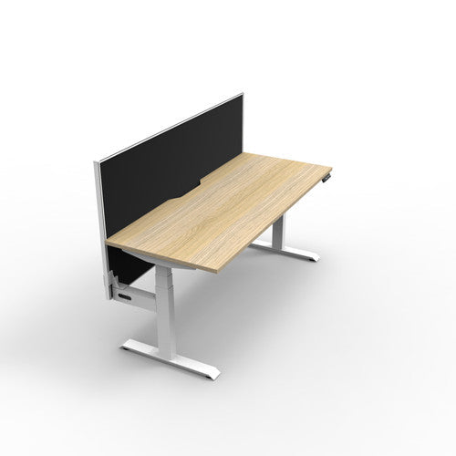 Rapidline Boost Plus Single Sided Workstation 1500 x 750mm with Screen Natural Oak / White Satin