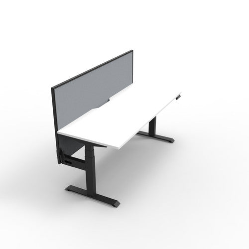 Rapidline Boost Plus Single Sided Workstation 1500 x 750mm with Screen Natural White / Black Satin
