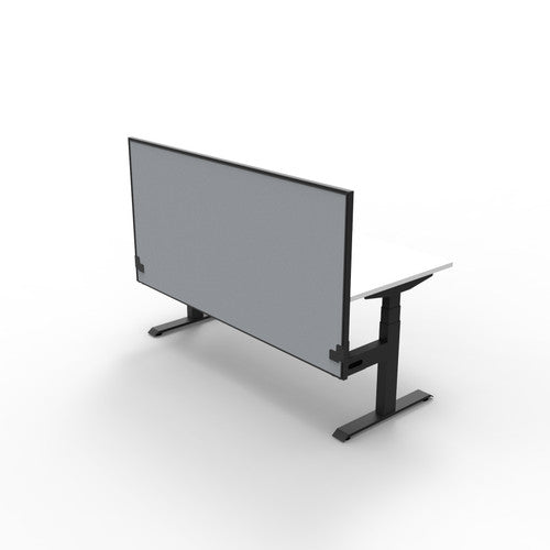 Rapidline Boost Plus Single Sided Workstation 1500 x 750mm with Screen Natural White / Black Satin