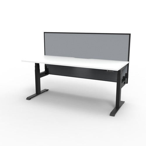 Rapidline Boost Plus Single Sided Workstation 1500 x 750mm with Screen Natural White / Black Satin