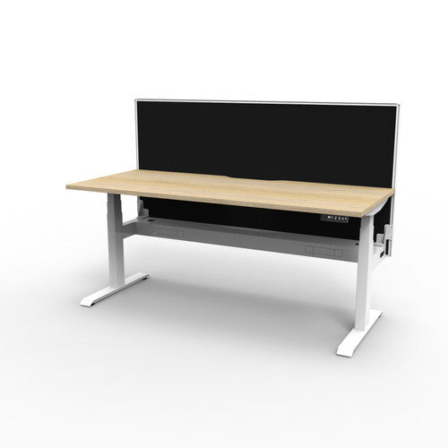 Rapidline Boost Plus Single Sided Workstation 1200 x 750mm with Screen and Cable Tray Natural Oak / White Satin