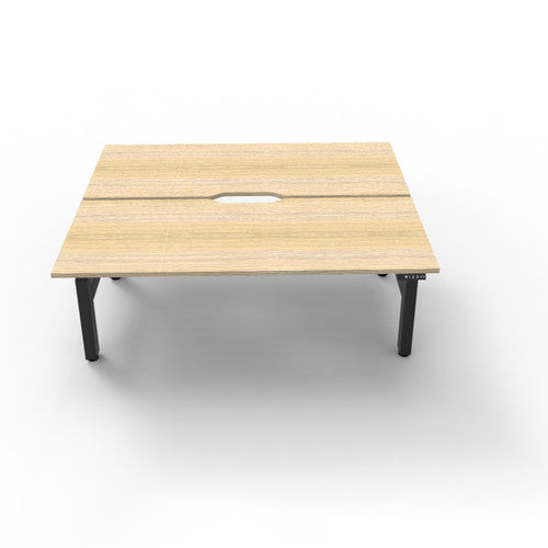 Rapidline Boost Plus Back to Back Workstation 1200 x 750mm Natural Oak / Black Satin