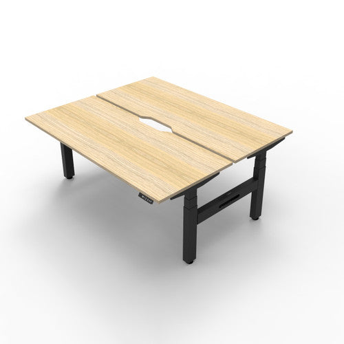 Rapidline Boost Plus Back to Back Workstation 1200 x 750mm Natural Oak / Black Satin