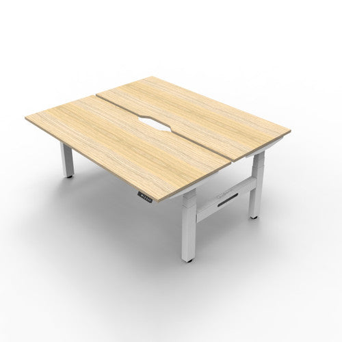 Rapidline Boost Plus Back to Back Workstation 1200 x 750mm Natural Oak / White Satin