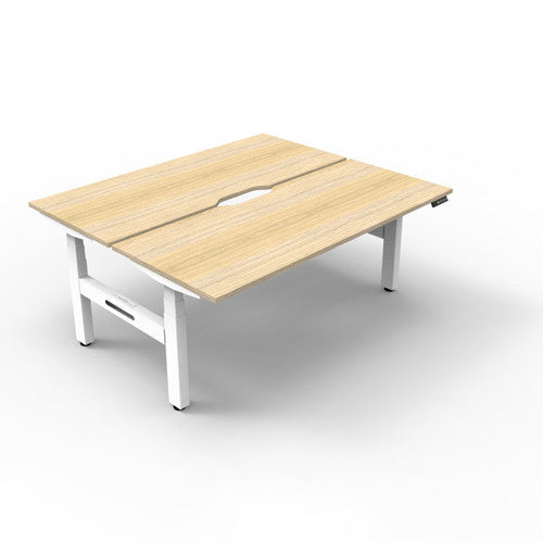 Rapidline Boost Plus Back to Back Workstation 1200 x 750mm Natural Oak / White Satin