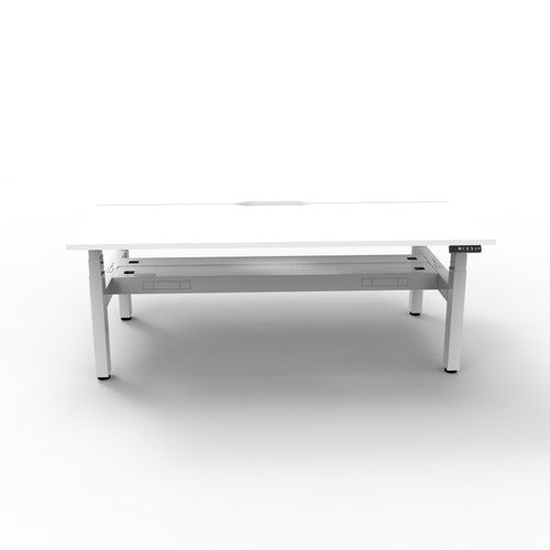 Rapidline Boost Plus Back to Back Workstation 1500 x 750mm with Cable Tray Natural White / White Satin