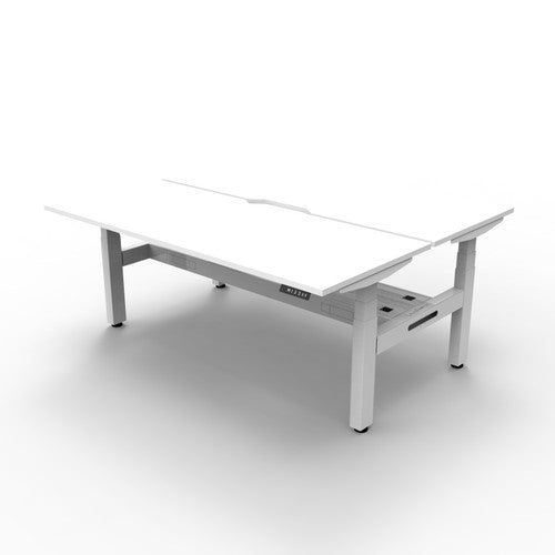 Rapidline Boost Plus Back to Back Workstation 1500 x 750mm with Cable Tray Natural White / White Satin