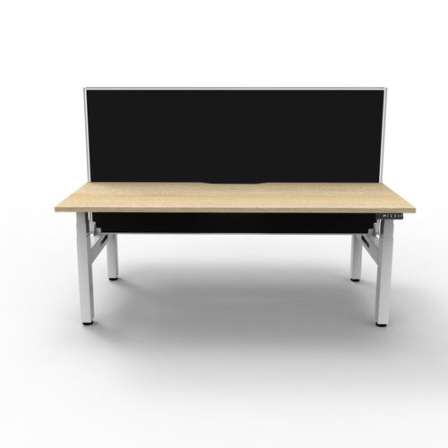 Rapidline Boost Plus Back to Back Workstation 1200 x 750mm with Screen Natural Oak / White Satin