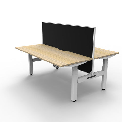 Rapidline Boost Plus Back to Back Workstation 1800 x 750mm with Screen Natural Oak / White Satin