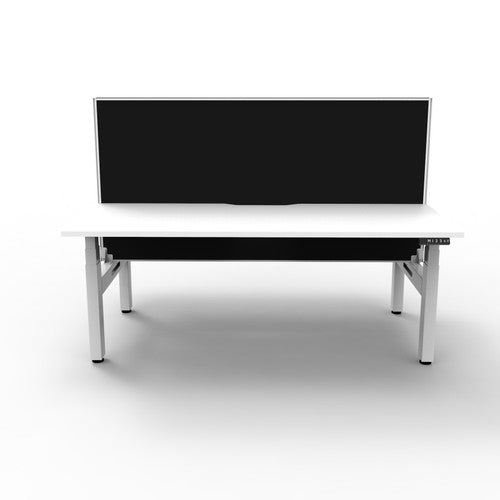 Rapidline Boost Plus Back to Back Workstation 1500 x 750mm with Screen Natural White / White Satin