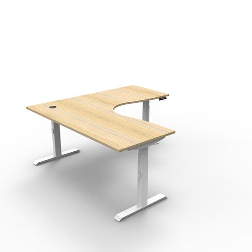 Rapidline Boost Plus Corner Workstation 1800 x 1800 x 750mm Natural Oak / White Satin