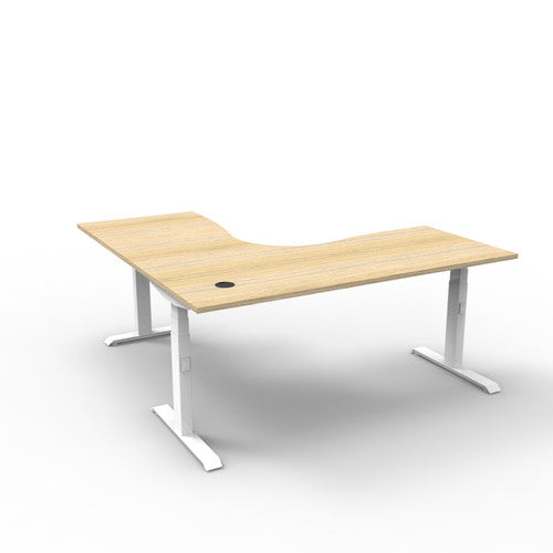 Rapidline Boost Plus Corner Workstation 1500 x 1500 x 750mm Natural Oak / White Satin
