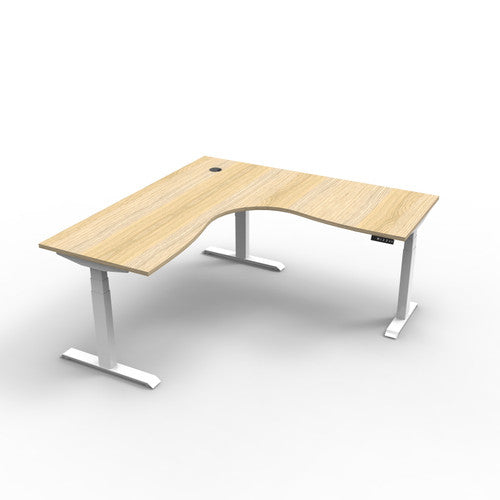 Rapidline Boost Plus Corner Workstation 1500 x 1500 x 750mm Natural Oak / White Satin