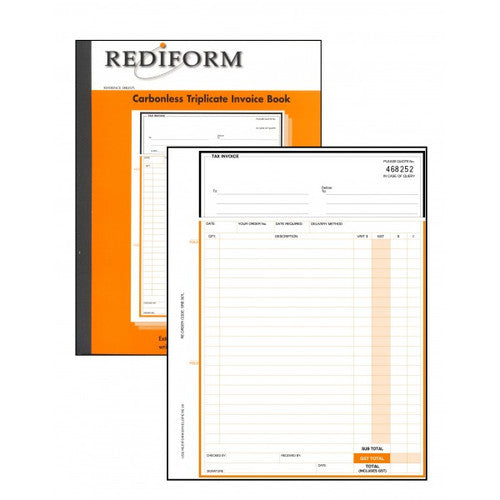 Bala Carbonless Triplicate Delivery Invoice Book Large 275 x 200mm Pack of 5