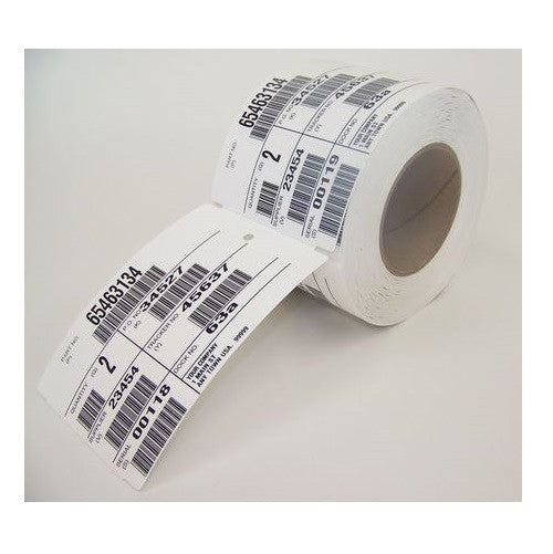 Bala Non-Adhesive Direct Thermal Tags 85 x 80mm Core 76mm Perforated Pink Roll of 1500