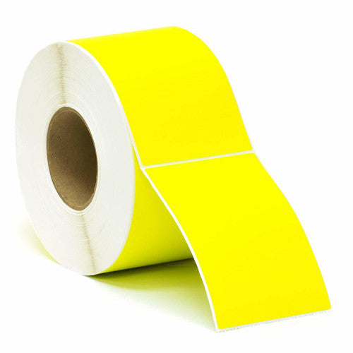 Bala Thermal Transfer Labels Permanent Adhesive Perforated 75 x 25mm Yellow Roll of 1000