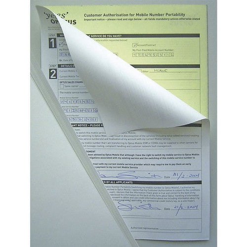 Bala A4 Laser Carbonless Middle Copy 80gsm Yellow Carbon Front and Back Ream of 500