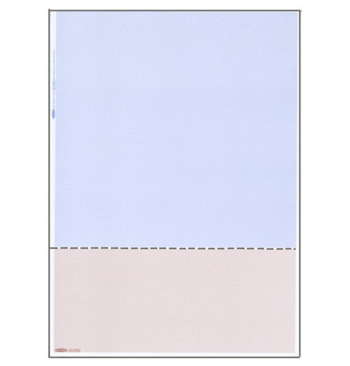 Bala A4 Plain Paper with Horizontal Perforation at 92mm Blue Beige 210 x 296mm 80gsm Ream of 500