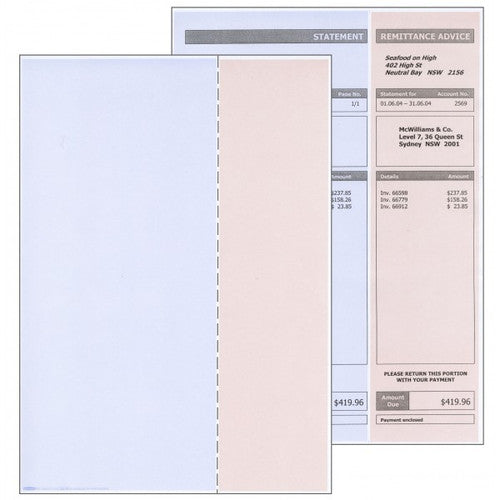 Bala A4 Plain Paper with Vertical Perforation at 76mm Blue Beige 80gsm Ream of 500