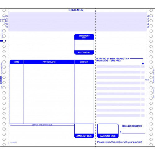 Bala Attache Statement Continuous Business Forms 216x241mm Box of 1000