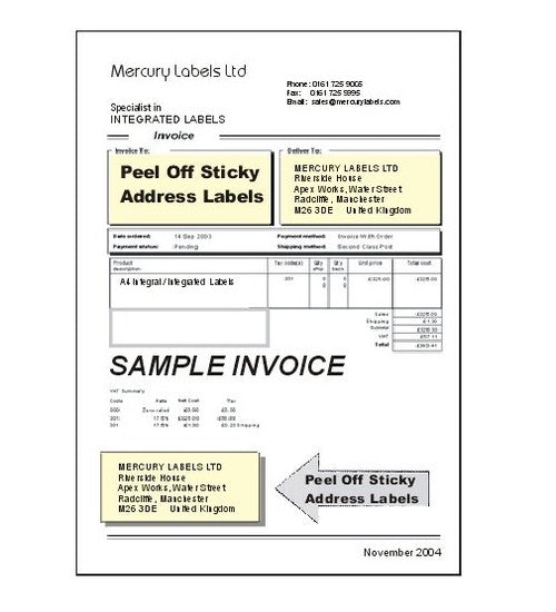 Bala Integrated Labels 95 x 78mm Pack of 500 Sheets