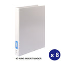 Bantex A3 Insert Binder 4D Ring 38mm White Box of 8