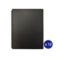 Bantex A4 Display Book Refillable Euro Matte PP 20 Pockets Black Box of 12
