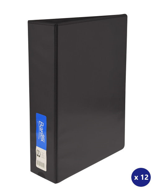 Bantex A4 Insert Binder 3D Ring 50mm Black Box of 12