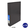 Bantex A4 Insert Binder Standard PP 2D 38mm Black Box of 15